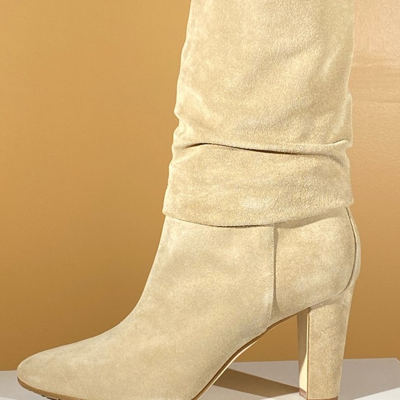 Manolo Blahnik Shushan Suede Scrunch Boots  Hand Made Italy - New in Box - Picture 2 of 6